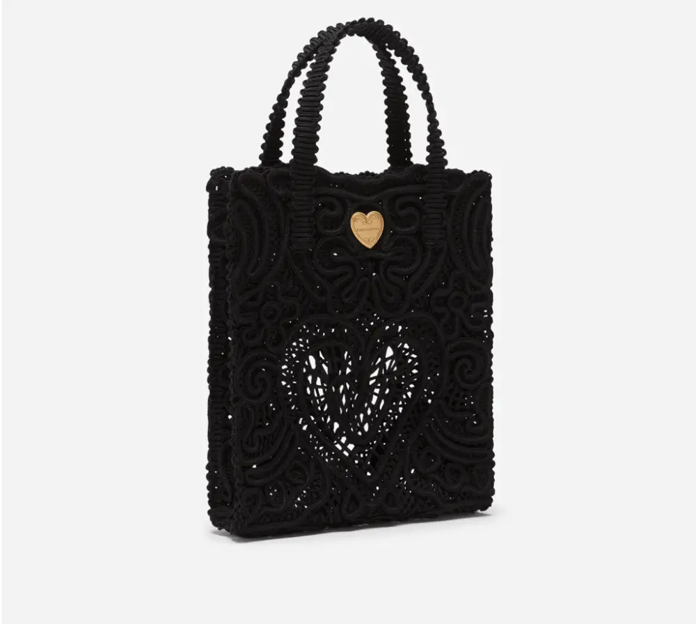 Alternative view of Túi Dolce & Gabbana Small Cordonetto Lace Shopper 'Black' BB6926AW71780999