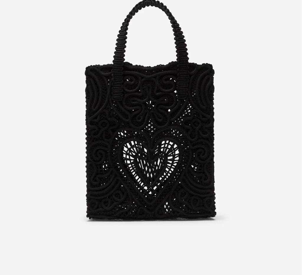 Túi Dolce & Gabbana Small Cordonetto Lace Shopper 'Black' BB6926AW71780999 - Ảnh 3