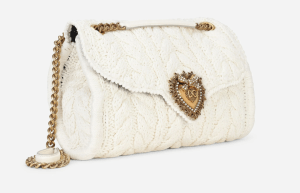 Alternative view of Túi Dolce & Gabbana Large Knit Devotion Shoulder Bag 'White' BB6949AQ14980001