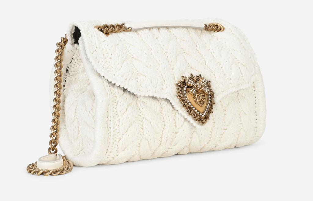 Túi Dolce & Gabbana Large Knit Devotion Shoulder Bag 'White' BB6949AQ14980001 - Ảnh 2