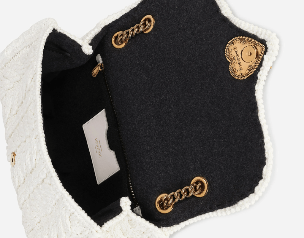 Túi Dolce & Gabbana Large Knit Devotion Shoulder Bag 'White' BB6949AQ14980001 - Ảnh 4