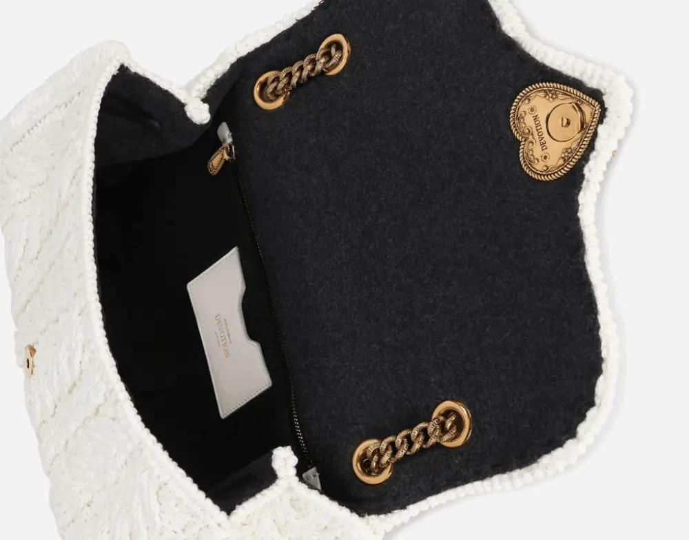 Túi Dolce & Gabbana Large Knit Devotion Shoulder Bag 'White' BB6949AQ14980001 - Ảnh 4