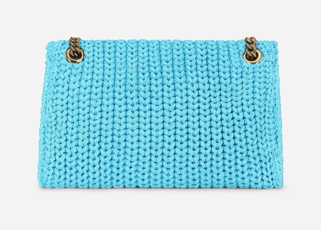 Túi Dolce & Gabbana Large Knit Devotion Shoulder Bag Azure BB6949AQ15180603 - Ảnh 4
