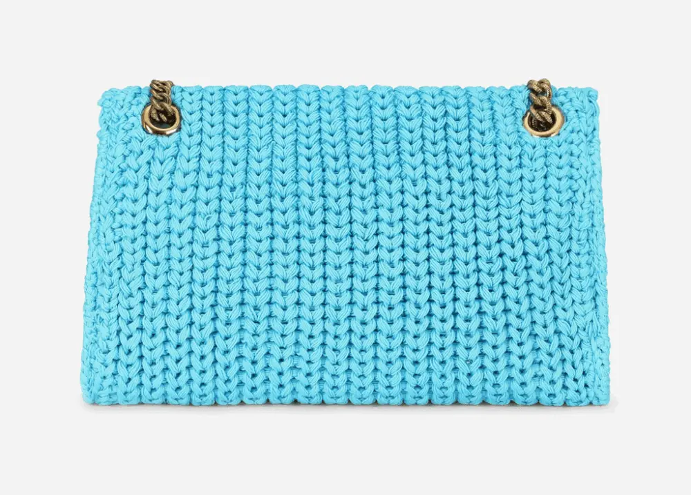 Túi Dolce & Gabbana Large Knit Devotion Shoulder Bag Azure BB6949AQ15180603 - Ảnh 4