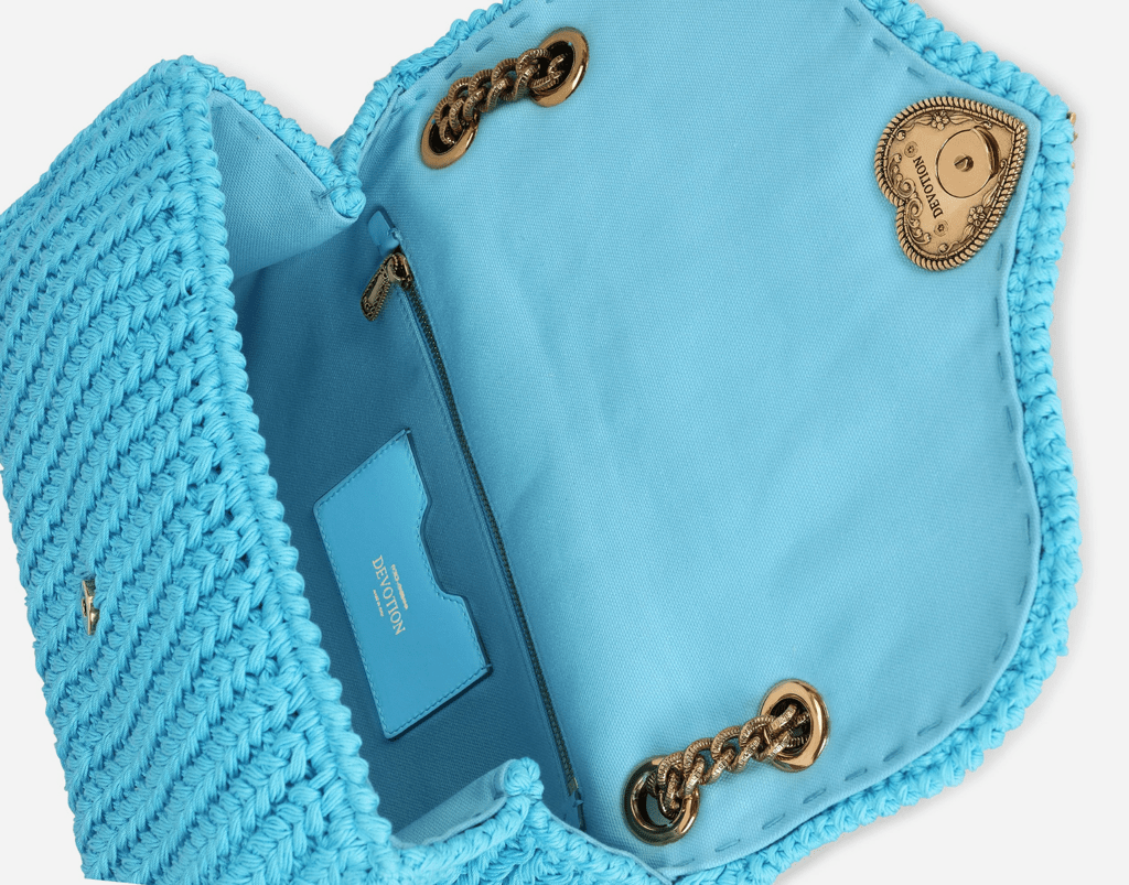 Túi Dolce & Gabbana Large Knit Devotion Shoulder Bag Azure BB6949AQ15180603 - Ảnh 5
