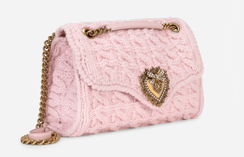 Túi Dolce & Gabbana Large Knit Devotion Shoulder Bag 'Pink' BB6949AQ44080470 - Ảnh 3