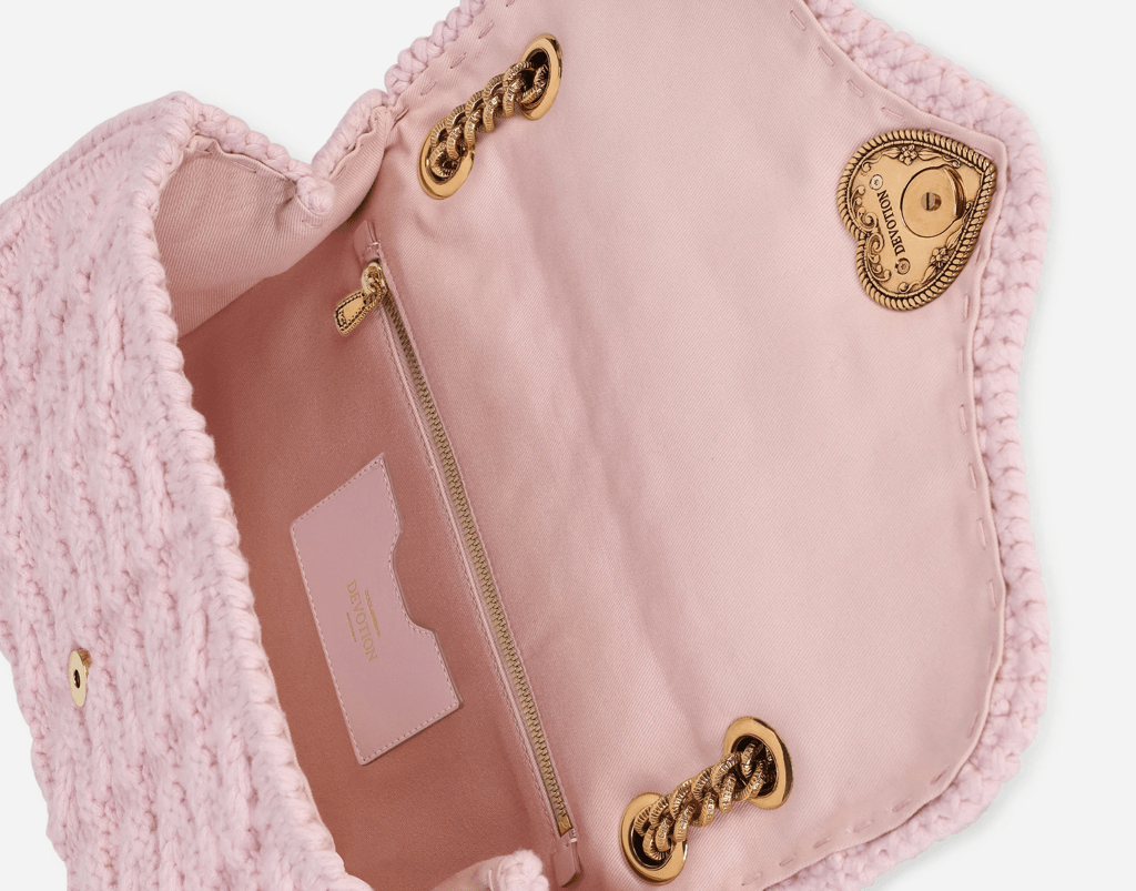 Túi Dolce & Gabbana Large Knit Devotion Shoulder Bag 'Pink' BB6949AQ44080470 - Ảnh 5