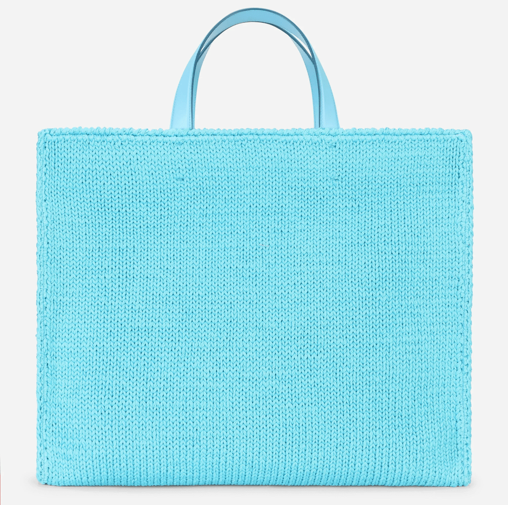 Túi Dolce & Gabbana Knit Large Beatrice Shopper Azure BB6953AQ42780603 - Ảnh 4