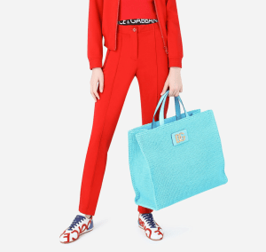 Alternative view of Túi Dolce & Gabbana Knit Large Beatrice Shopper Azure BB6953AQ42780603