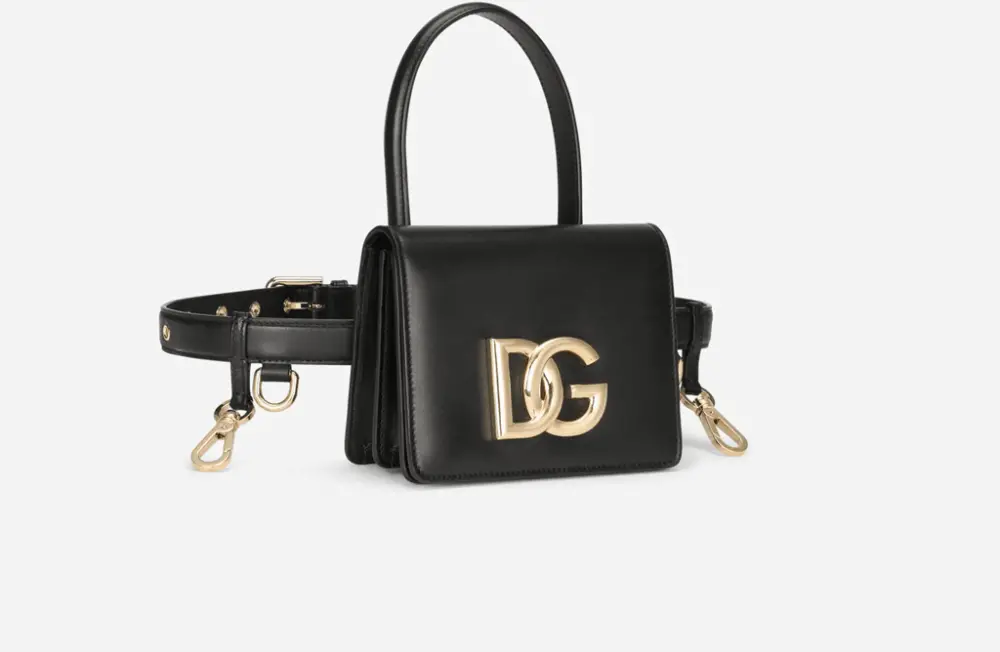 Túi Dolce & Gabbana Calfskin 3.5 Belt Bag 'Black' BB7006AW57680999 - Ảnh 3
