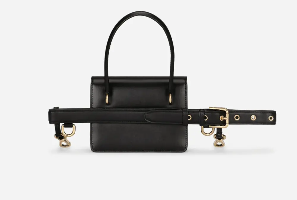 Túi Dolce & Gabbana Calfskin 3.5 Belt Bag 'Black' BB7006AW57680999 - Ảnh 4
