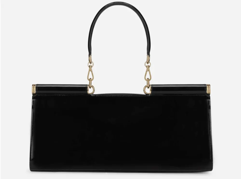 Túi Dolce & Gabbana 90s Sicily Bag In Shiny Calfskin 'Black' BB7007A103780999 - Ảnh 4