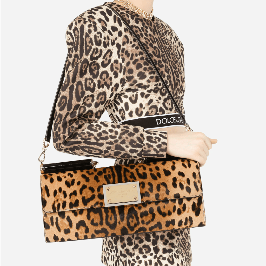 Túi Dolce & Gabbana 90es Sicily Bag In 'Leopard-Print Pony Hair' BB7007AQ291HAALM - Ảnh 2