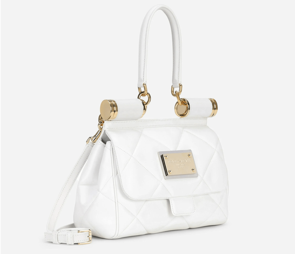 Túi Dolce & Gabbana Medium 90s Sicily Bag In Quilted Aria Calfskin 'White' BB7018AW59180002 - Ảnh 2