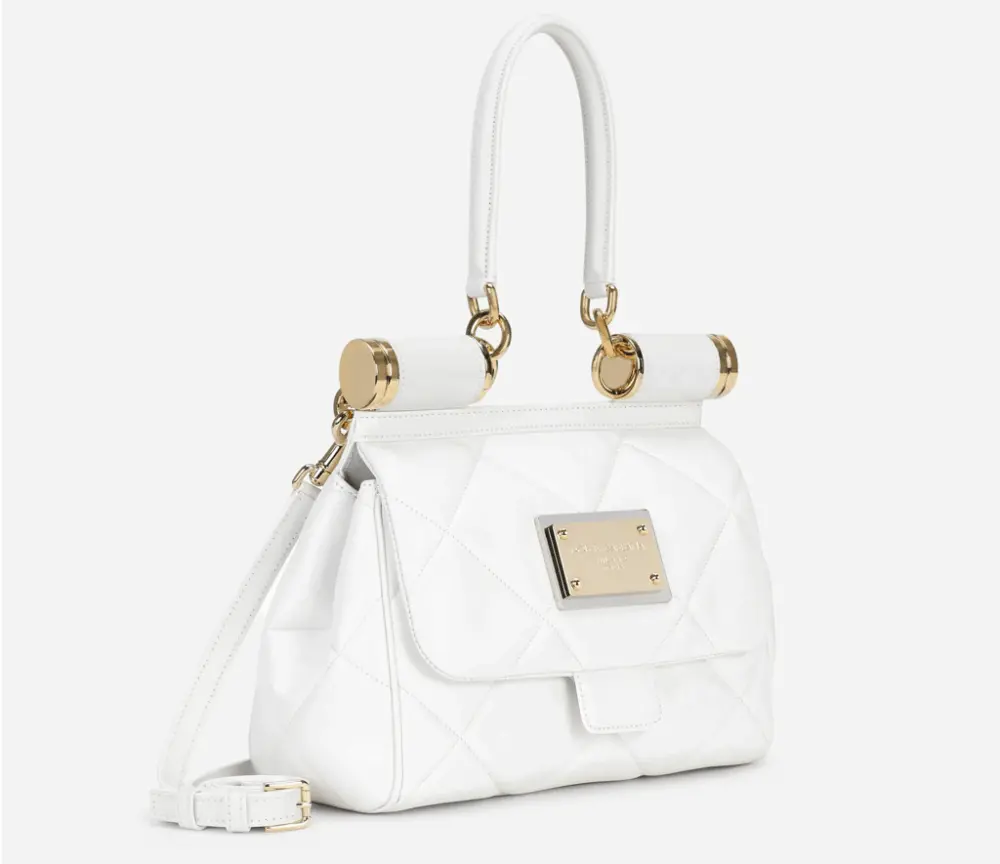 Alternative view of Túi Dolce & Gabbana Medium 90s Sicily Bag In Quilted Aria Calfskin 'White' BB7018AW59180002