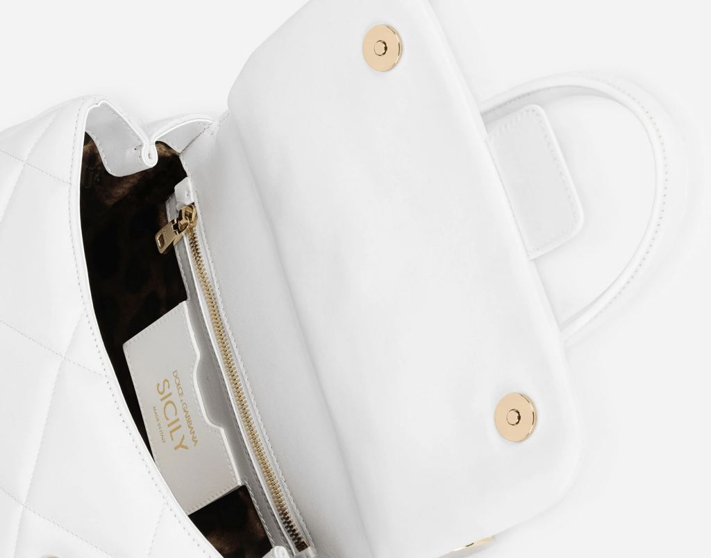 Túi Dolce & Gabbana Medium 90s Sicily Bag In Quilted Aria Calfskin 'White' BB7018AW59180002 - Ảnh 4