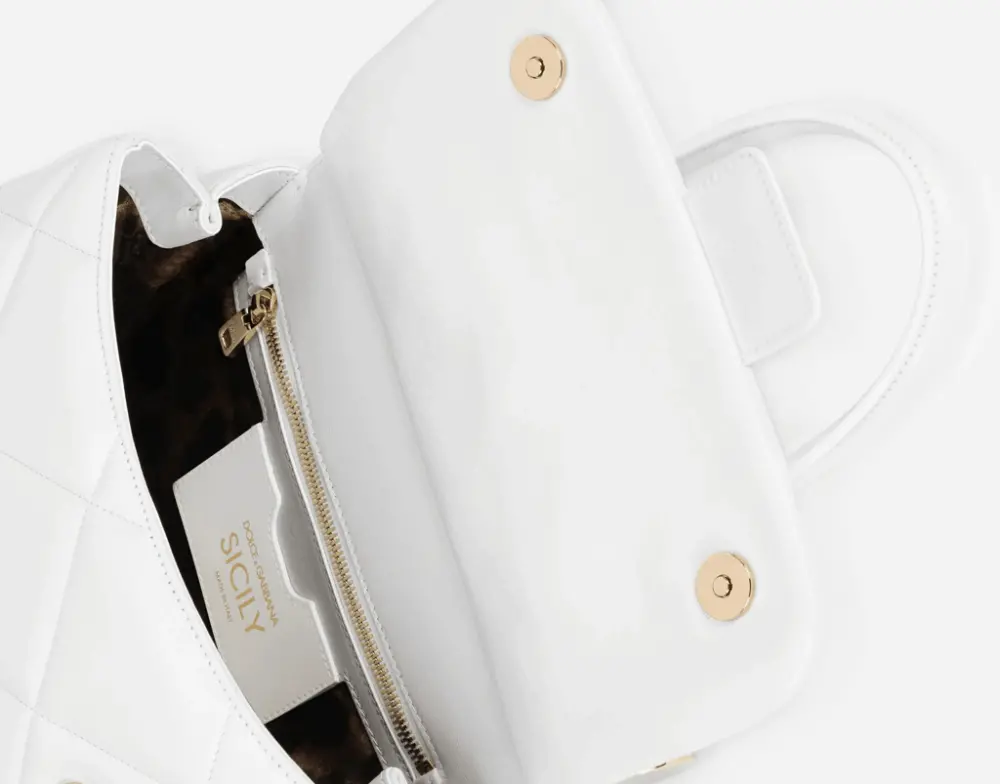 Túi Dolce & Gabbana Medium 90s Sicily Bag In Quilted Aria Calfskin 'White' BB7018AW59180002 - Ảnh 4