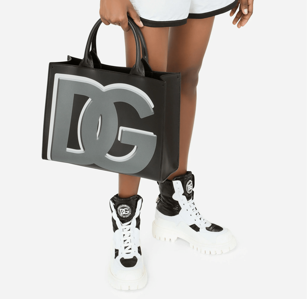 Túi Dolce & Gabbana Daily Shopper DG Logo Print 'Black' BB7023AQ276HNSXI - Ảnh 2