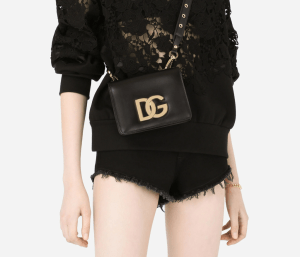 Alternative view of Túi Dolce & Gabbana Calfskin Crossbody 3.5 Bag 'Black' BB7037AW57680999