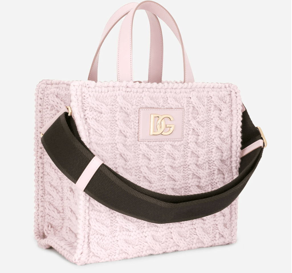 Túi Dolce & Gabbana Knit Small Beatric Shopper 'Pink' BB7049AQ14680470 - Ảnh 3