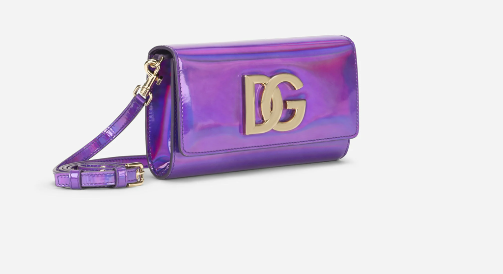 Túi Dolce & Gabbana Strobo Calfskin 3.5 Clutch 'Purple' BB7082AQ4958H459 - Ảnh 3