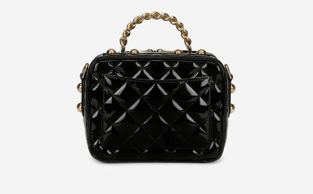 Túi Dolce & Gabbana Soft Quilted Patent Leather 3.5 Bag Black BB7092AY06580999 - Ảnh 4