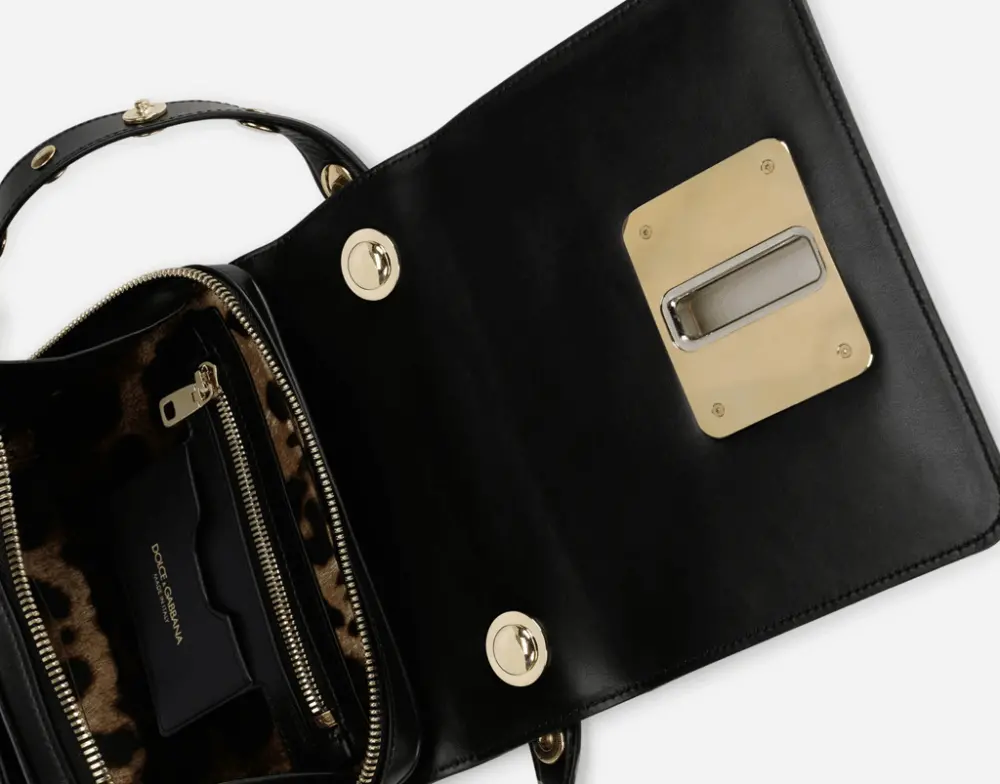 Túi Dolce & Gabbana Calfskin Lola Crossbody Bag 'Black' BB7108AW57680999 - Ảnh 5