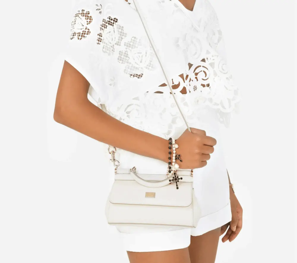 Alternative view of Túi Dolce & Gabbana Small Sicily Bag In Dauphine Calfskin 'White' BB7116A100180001