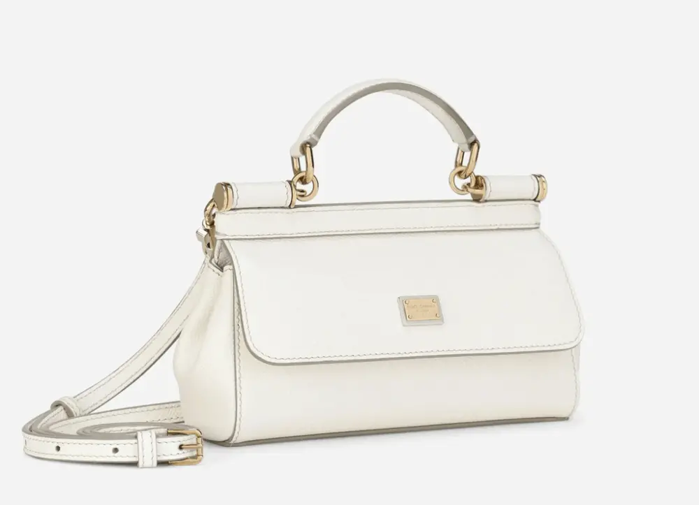 Túi Dolce & Gabbana Small Sicily Bag In Dauphine Calfskin 'White' BB7116A100180001 - Ảnh 3