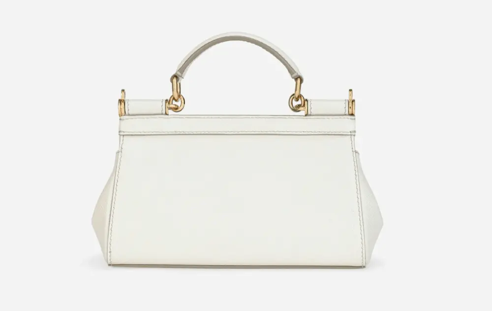 Túi Dolce & Gabbana Small Sicily Bag In Dauphine Calfskin 'White' BB7116A100180001 - Ảnh 4
