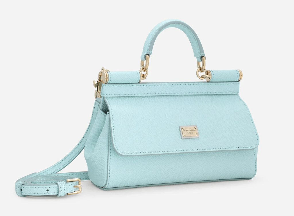 Túi Dolce & Gabbana Small Sicily Bag In Dauphine Calfskin Azure BB7116A100180610 - Ảnh 3