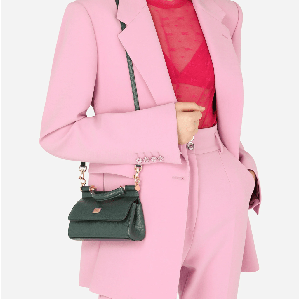 Túi Dolce & Gabbana Small Sicily Bag In Dauphine Calfskin 'Green' BB7116A100187399 - Ảnh 2