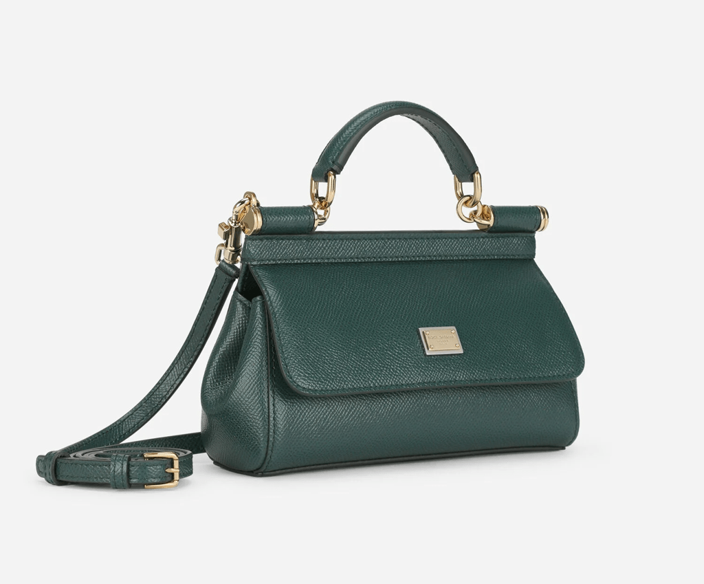 Túi Dolce & Gabbana Small Sicily Bag In Dauphine Calfskin 'Green' BB7116A100187399 - Ảnh 3