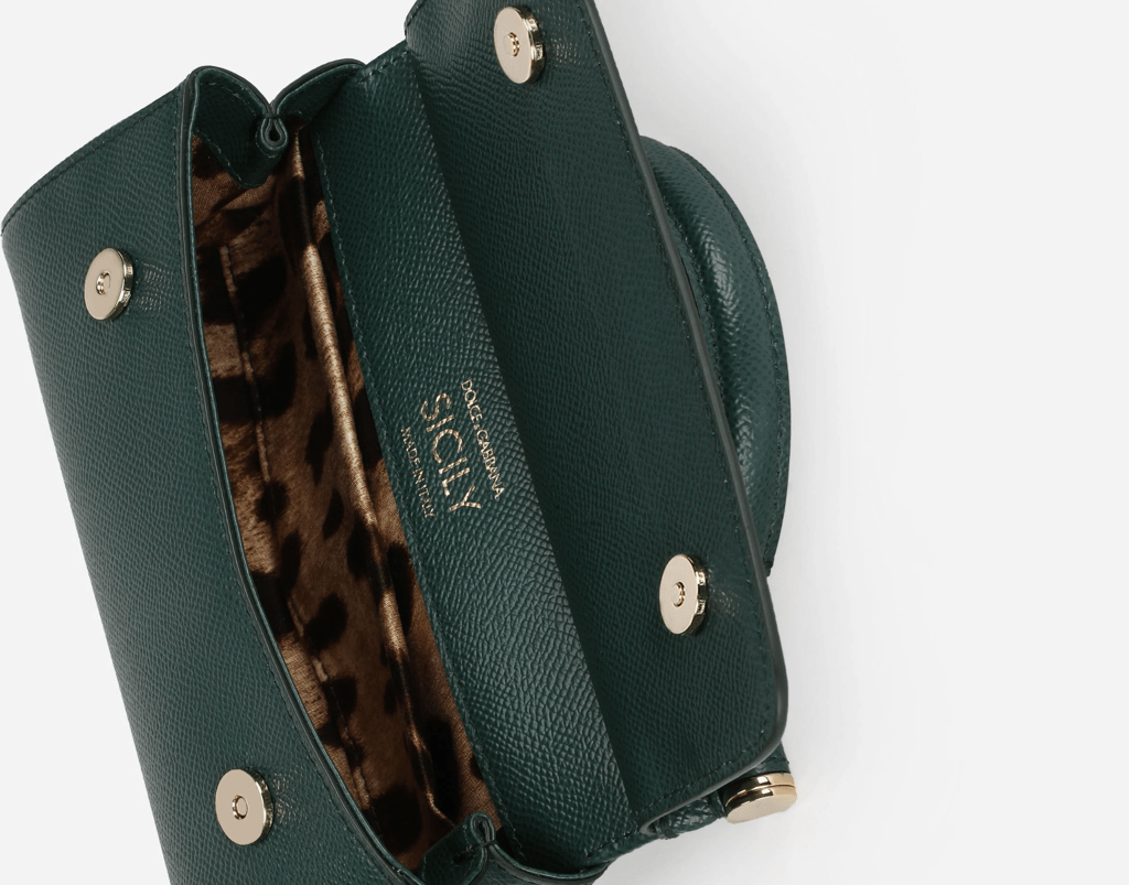 Túi Dolce & Gabbana Small Sicily Bag In Dauphine Calfskin 'Green' BB7116A100187399 - Ảnh 5