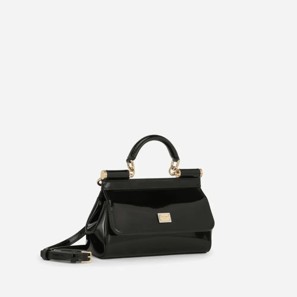 Alternative view of Túi Dolce & Gabbana Small Polished Calfskin Sicily Bag 'Black' BB7116A103780999