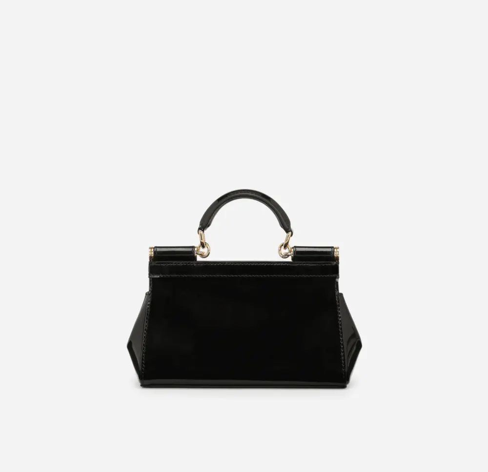 Túi Dolce & Gabbana Small Polished Calfskin Sicily Bag 'Black' BB7116A103780999 - Ảnh 4