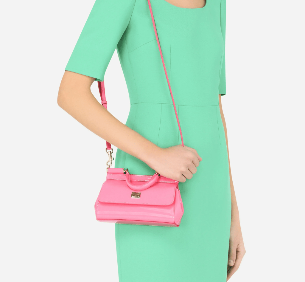 Túi Dolce & Gabbana Small Patent Leather Sicily Bag 'Pink' BB7116A147187141 - Ảnh 2