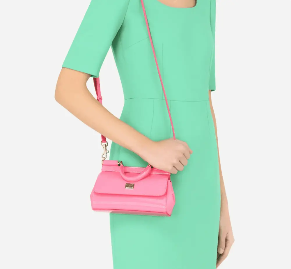 Alternative view of Túi Dolce & Gabbana Small Patent Leather Sicily Bag 'Pink' BB7116A147187141