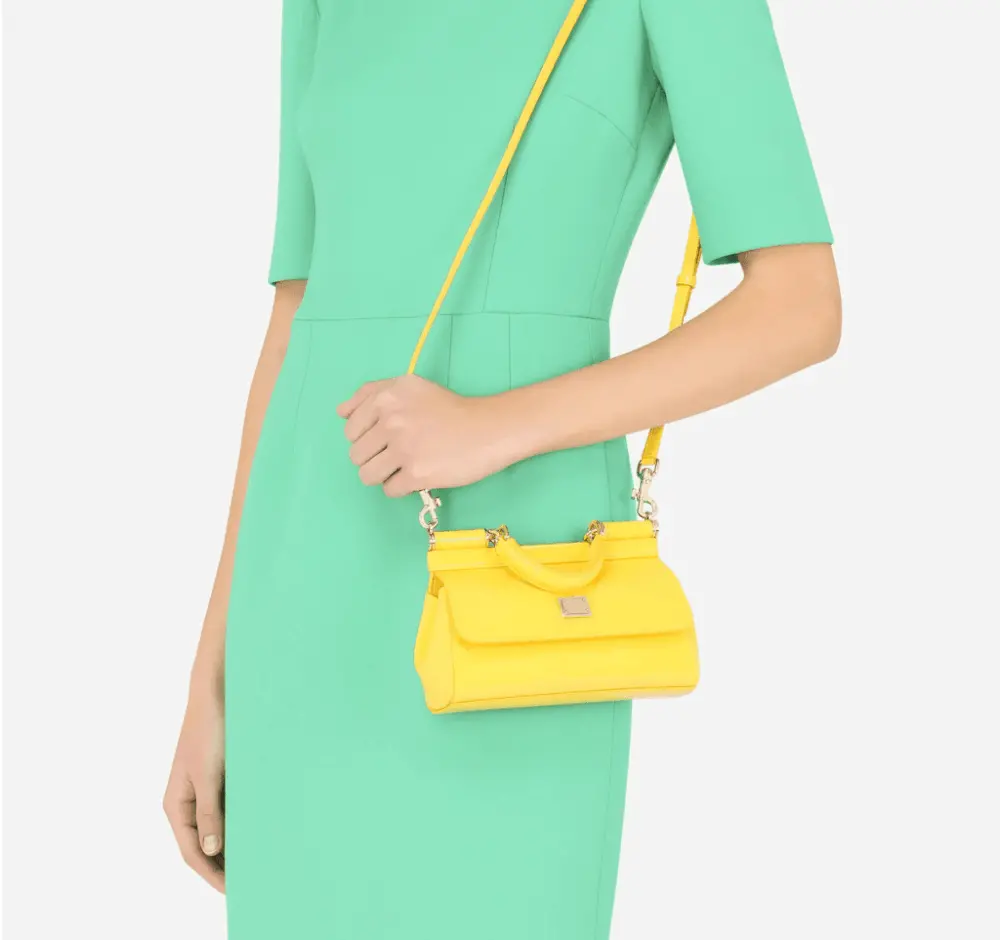 Alternative view of Túi Dolce & Gabbana Small Patent Leather Sicily Bag 'Yellow' BB7116A14718H212