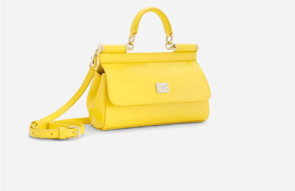 Túi Dolce & Gabbana Small Patent Leather Sicily Bag 'Yellow' BB7116A14718H212 - Ảnh 3
