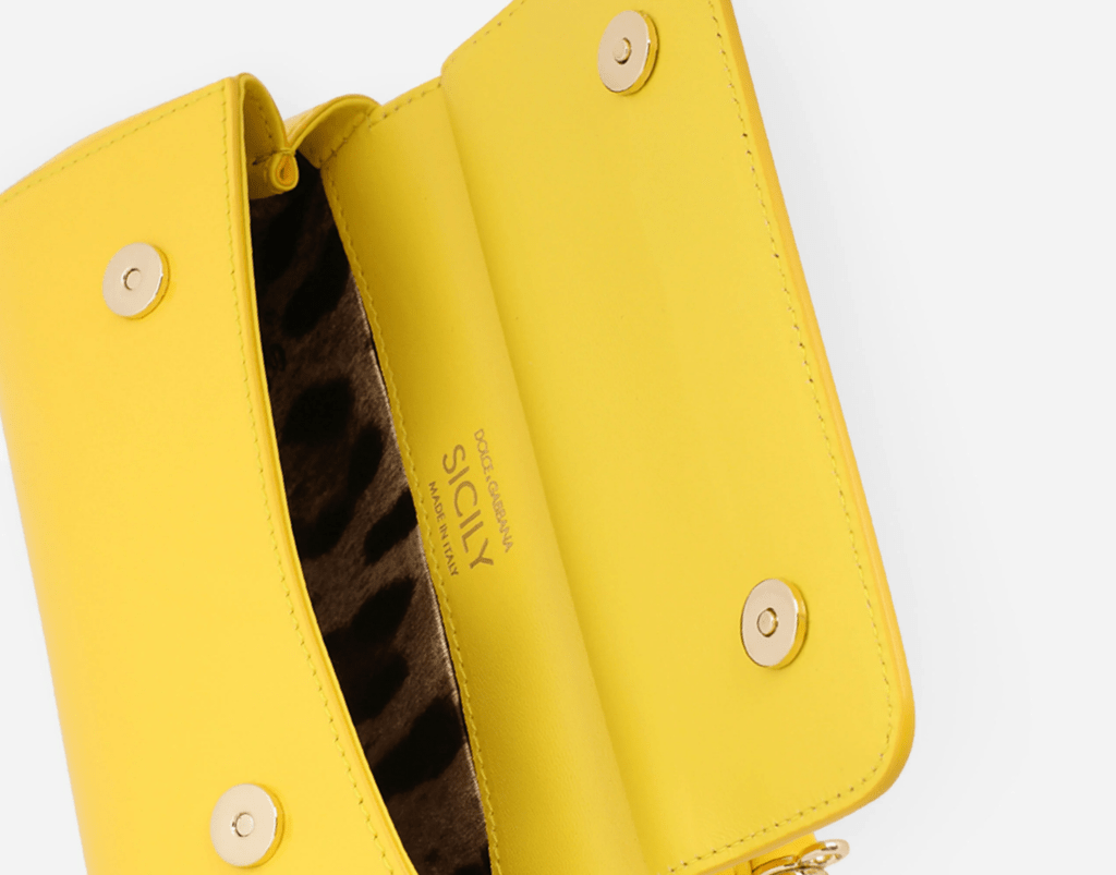 Túi Dolce & Gabbana Small Patent Leather Sicily Bag 'Yellow' BB7116A14718H212 - Ảnh 4