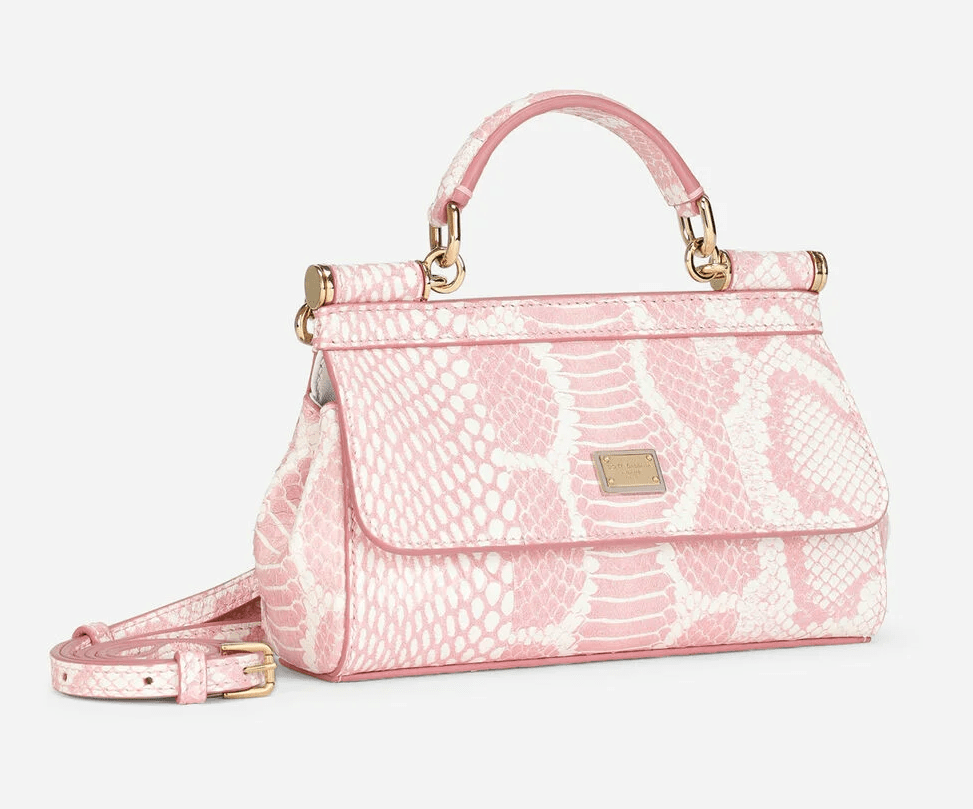 Túi Dolce & Gabbana Small Printed Elaphe Sicily Bag 'Pink' BB7116AY0528E098 - Ảnh 3