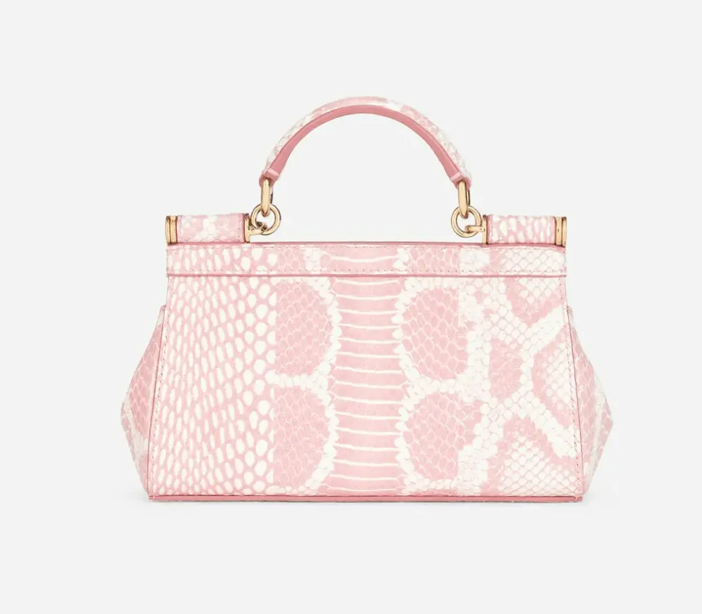 Túi Dolce & Gabbana Small Printed Elaphe Sicily Bag 'Pink' BB7116AY0528E098 - Ảnh 5