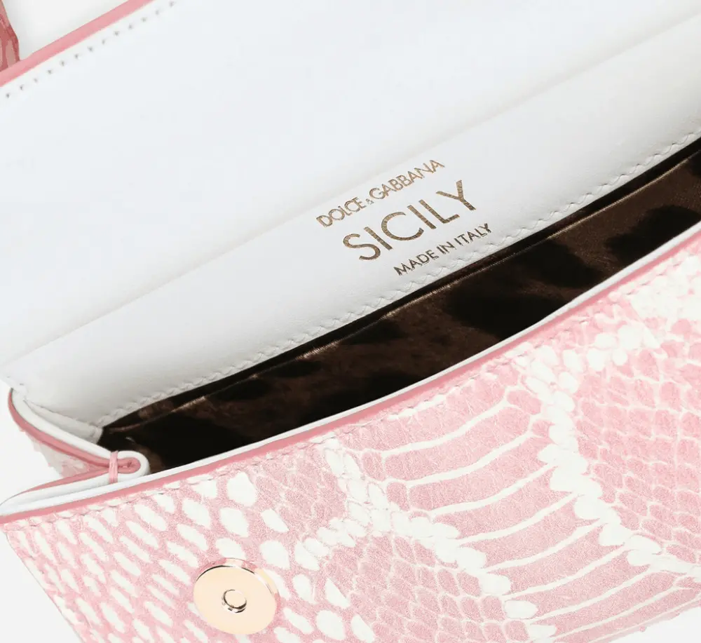Túi Dolce & Gabbana Small Printed Elaphe Sicily Bag 'Pink' BB7116AY0528E098 - Ảnh 4