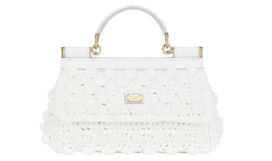 Túi Dolce & Gabbana Small Raffia Crochet Sicily Bag 'White' BB7116AY20889642