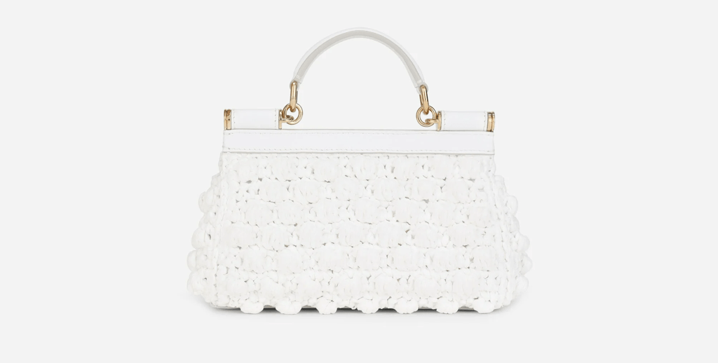 Túi Dolce & Gabbana Small Raffia Crochet Sicily Bag 'White' BB7116AY20889642 - Ảnh 4
