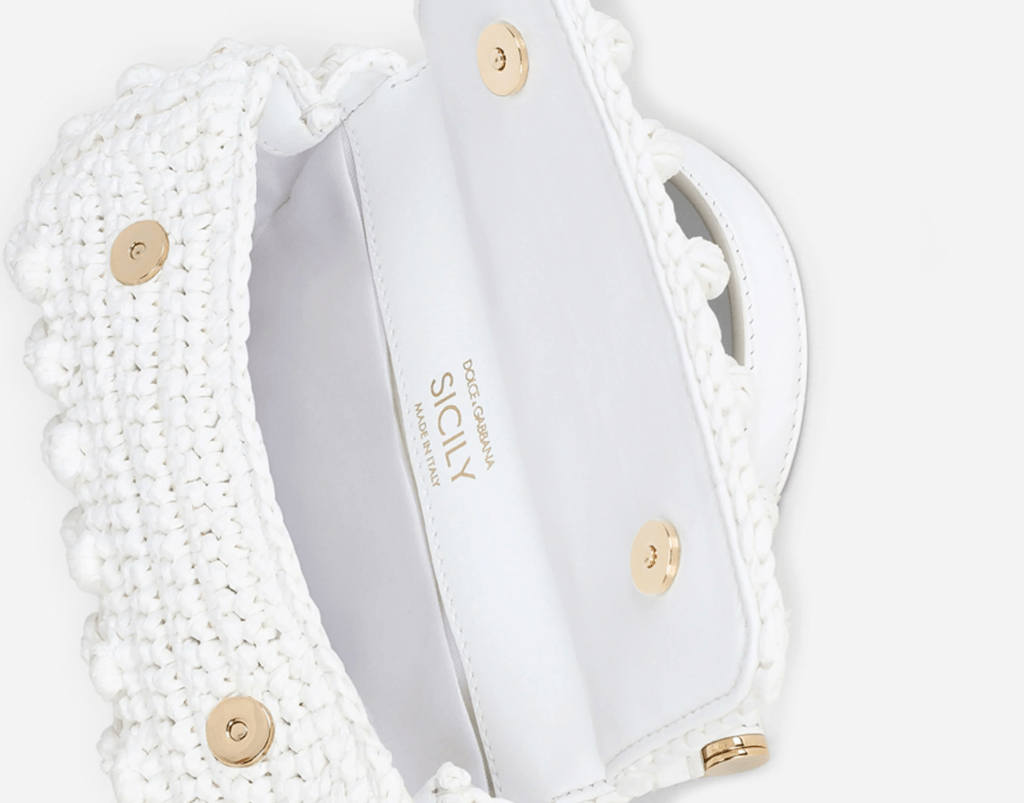 Túi Dolce & Gabbana Small Raffia Crochet Sicily Bag 'White' BB7116AY20889642 - Ảnh 5