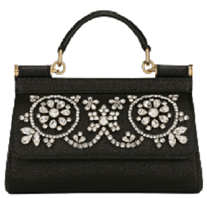 Túi Dolce & Gabbana Sicily Bag Rhinestones 'Black' BB7116AY4018S488