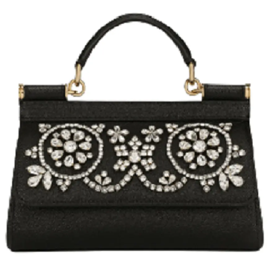Túi Dolce & Gabbana Sicily Bag Rhinestones 'Black' BB7116AY4018S488
