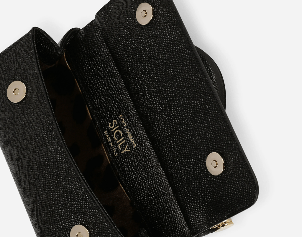 Túi Dolce & Gabbana Sicily Bag Rhinestones 'Black' BB7116AY4018S488 - Ảnh 5